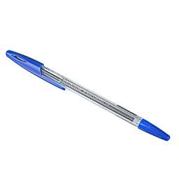 Erich Krause Ручка шариковая синяя R-301 Классик Стик, 1мм, прозрачный корпус, 43184