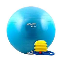 Мяч гимнастический Starfit GB-102 с насосом 65 см антивзрыв, синий