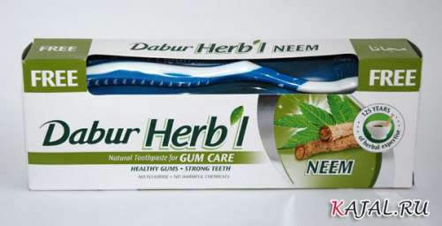 Зубная паста Dabur Herb`l — Neem (Дерево Ним) 150гр (с щеткой)
