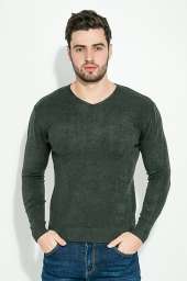 Пуловер мужской, однотонный 136V002 (Серый)