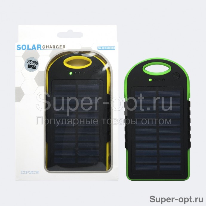 Power Bank на солнечных батареях Solar Charger 25000 mAh по дропшиппингу
