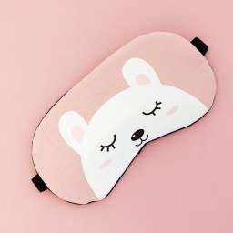 Маска для сна гелевая “Sleeping white bear” pink