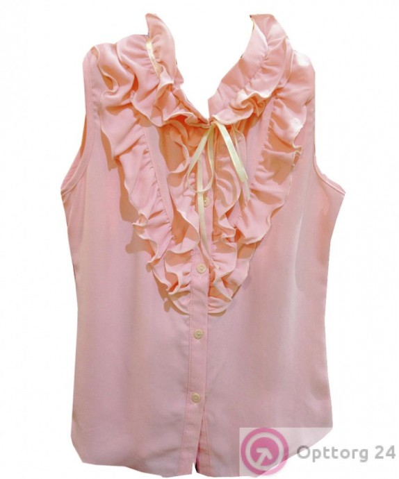 Блузка детская розовая с рюшами на груди