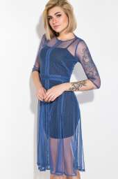 Платье женское, имитация двойки 64PD323 (Синий)