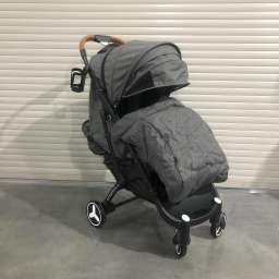Прогулочное детское 4-х колесное шасси Yoya Plus - 4 Темно-серый текстиль на черной раме