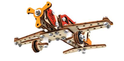 Конструктор 3D деревянный винтовой M-WOOD Самолет -