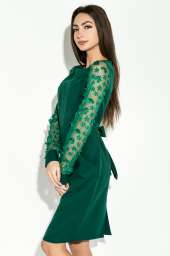 Платье женское, рукав «Фонарик» 95P8022 (Зеленый)