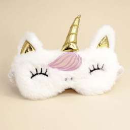 Маска для сна “White unicorn, golden horn”
