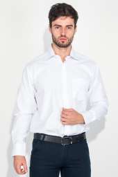 Рубашка мужская в светлом оттенке, тонкая полоска 50PD875-18 (Белый)