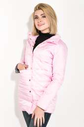 Куртка женская, удлиненная, стеганая  80PD1221 (Розовый)