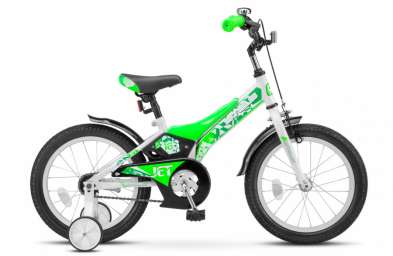 Детский велосипед STELS Jet 16 Z010 белый/салатовый 9” рама (2017)