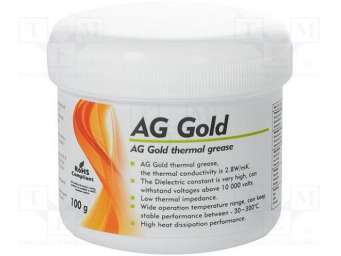 Теплопроводящая паста; медный; силикон + золото; 100г; AG Gold