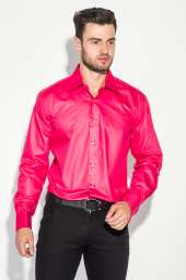 Рубашка мужская с контрастными запонками 50PD0060 (Фуксия)
