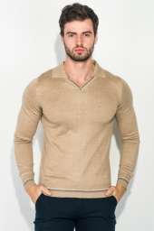 Пуловер мужской однотонный 50PD338 (Бежевый меланж)