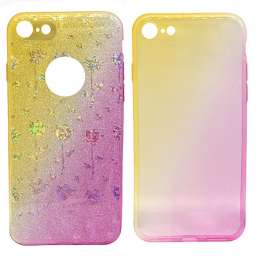 Чехол Case Rainbow на iPhone 6 (блестки и стразы) Ombre flowers