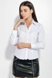 Рубашка женская на пуговицах 287V001-3 (Бело-синий)