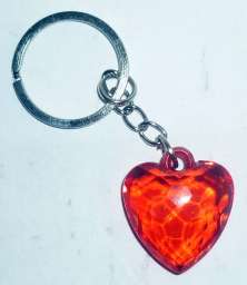 Брелок Сердце Красный кристалл CP-33 2,5x2,5см