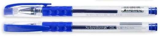 Ручка гелевая синяя 1,0 мм прозрачный корпус с резиновым держателем