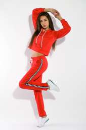 Костюм спортивный (толстовка, штаны) 95P8025 (Красный)