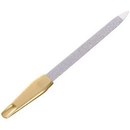 Пилка для ногтей металлическая на блистере “Эстетика”, цвет ручки золото, цвет пилки серебро,17см