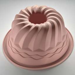 Форма диам.24х11см для выпечки кекса силиконовая BE-4222S темно-розовая