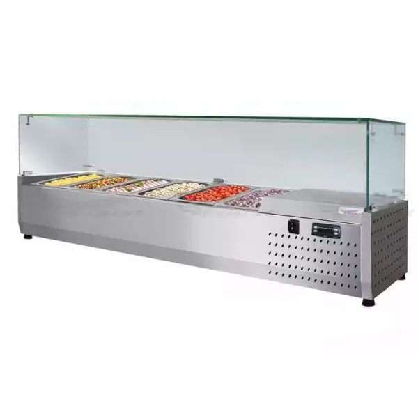 Холодильная витрина ToppingBox НХВсп-7, для ингредиентов, настольная, с прямым стеклом, 1630 мм
