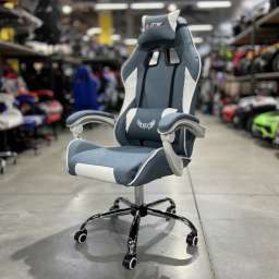 Кресло офисное с регулируемой спинкой и без подножки 308 синий текстиль