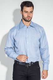 Рубашка мужская мелкий, светлый принт 50PD0035 (Синий)