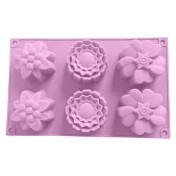 Форма для выпечки силиконовая “Цветы” BE-4384S розовая
