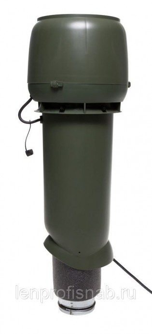 Р-Вентилятор E190/125/700 c шумопоглотителем, цвет RR11 зеленый, 500 м3/ч