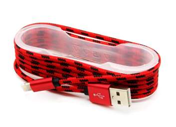 Кабель USB - Lightning Mega Lace Print (красный) 1,5м