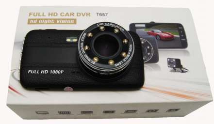 Автомобильный видеорегистратор Mega T657 + камера (черный)