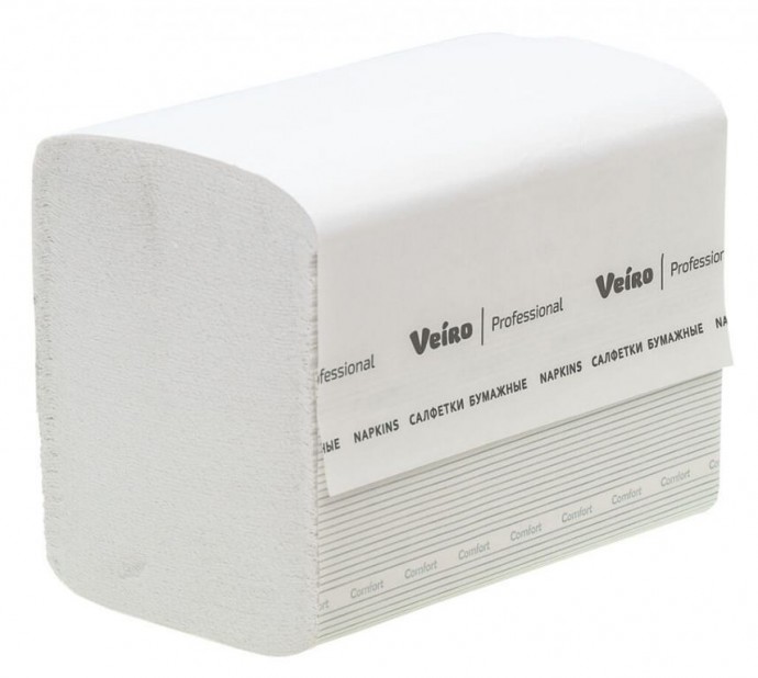 Листовые бумажные полотенца V - сл. Veiro Professional, 200 л, 2 слойные
