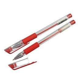Сув 614-005 Ручка гелевая красная, с резиновым держателем,  наконечник 0,5мм