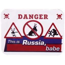 Магнит виниловый “Danger! Russia!” 8 см