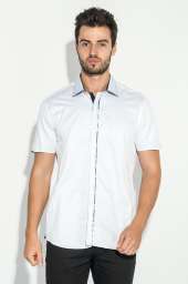 Рубашка мужская с потайной застежкой 50P294 (Белый)