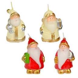 Сув 396-474 СНОУ БУМ Свеча в виде Деда Мороза в подарочной упаковке, 6,5см, парафин, 4 дизайна