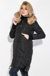 Куртка женская зимняя, длинная 677K005 (Черный)
