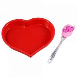 Форма для выпечки силиконовая “Ванильное сердце” + лопатка ВЕ-4240S/2