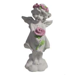 Изделие декоративное Ангел с розой (акрил) L6W6.5H12.5