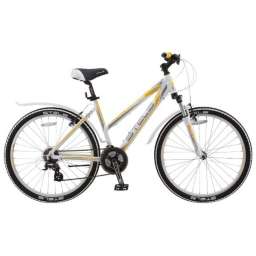 Велосипед женский Stels Miss 6300 V 26 (2016) рама 17,5” белый/серый/жёлтый