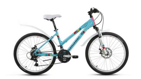Подростковый горный (MTB) велосипед FORWARD Seido 24 2.0 disc зеленый 15” рама (2017)