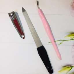 Маникюрный набор на блистере, 3 предмета “Ультрамарин - Ваши ручки” (триммер, кусачки и пилка металл