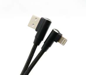 Кабель USB - Lightning Lace L 2A (черный) 1м