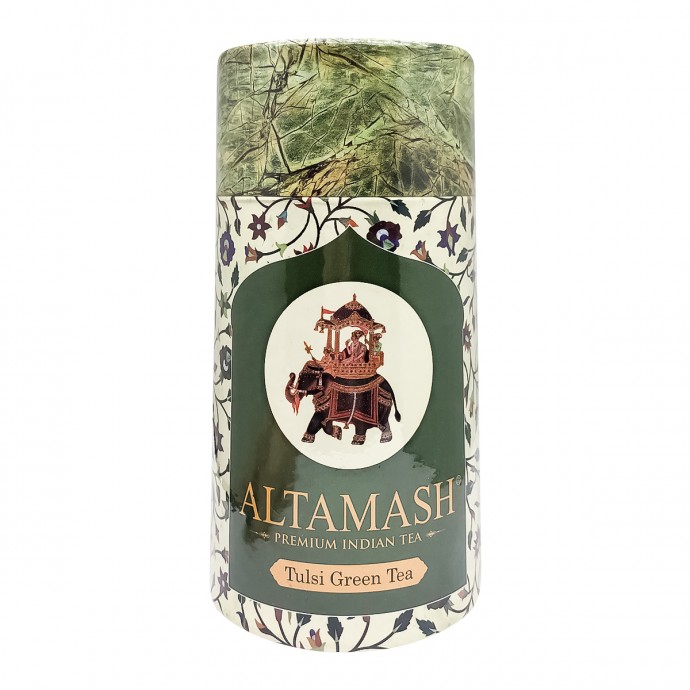 Индийский чай зеленый байховый с тулси (green tea with tulasi) Altamash | Алтамаш 100г