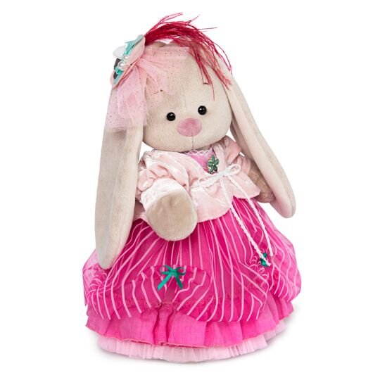 Мягкая игрушка “Зайка Ми барышня в карамельно-розовом (большой)” (32см)