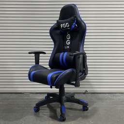 Кресло офисное с регулируемой спинкой и без подножки 659-1 синий