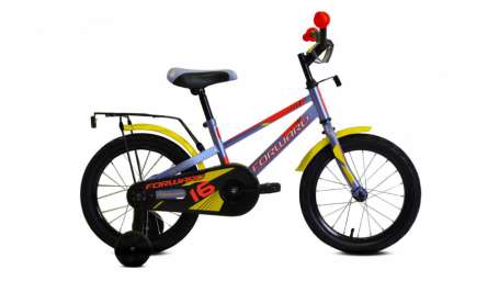 Детский велосипед FORWARD Meteor 16 серо-голубой/желтый (2020)