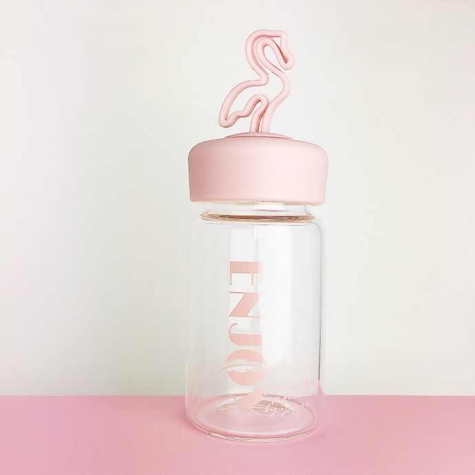Бутылка “Enjoy” фламинго pink