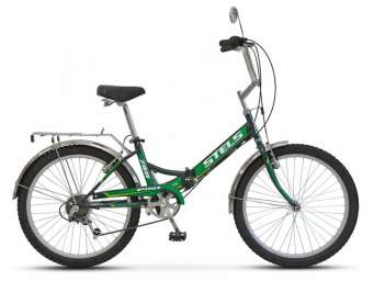 Городской велосипед STELS Pilot 750 24 Z010 черный/зеленый 16” рама (2017)